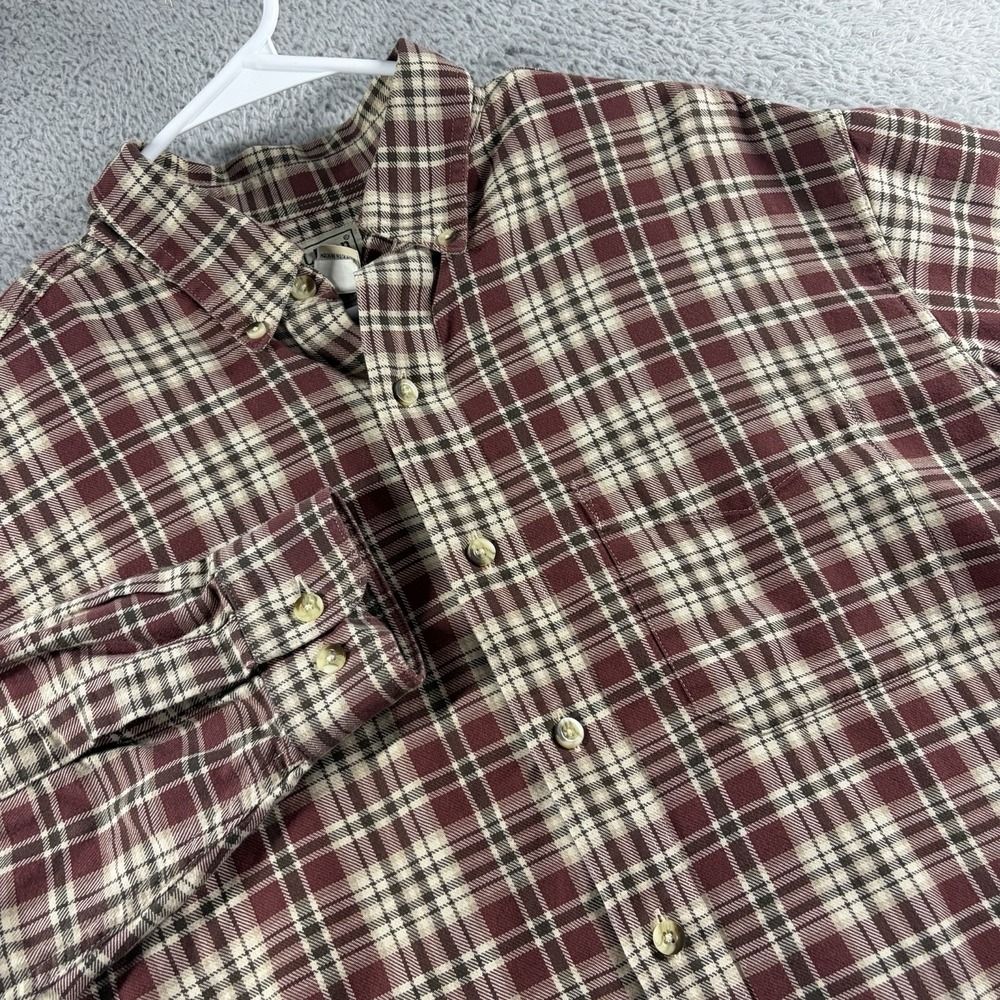 Vintage L.L Bean Plaid Flannel Shirt Mens Medium Tall 0GPY6 Long Sleeve Button